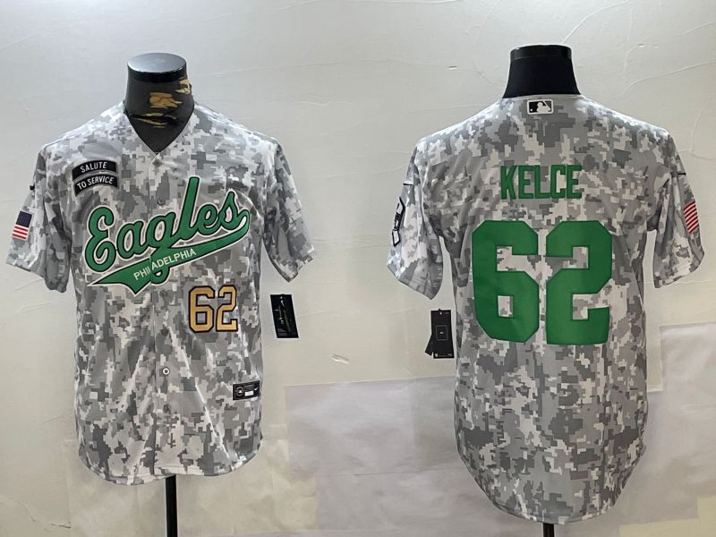 Men Philadelphia Eagles #62 Kelce Nike Arctic Camo 2024 Salute to Service Limited NFL Jersey style 2